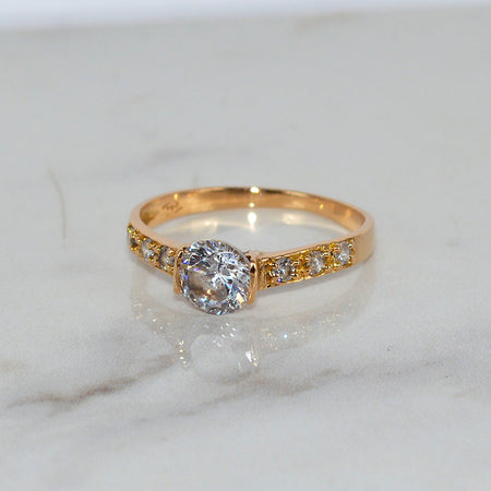 18ct Solid Rose Gold Hallmarked CZ Ring