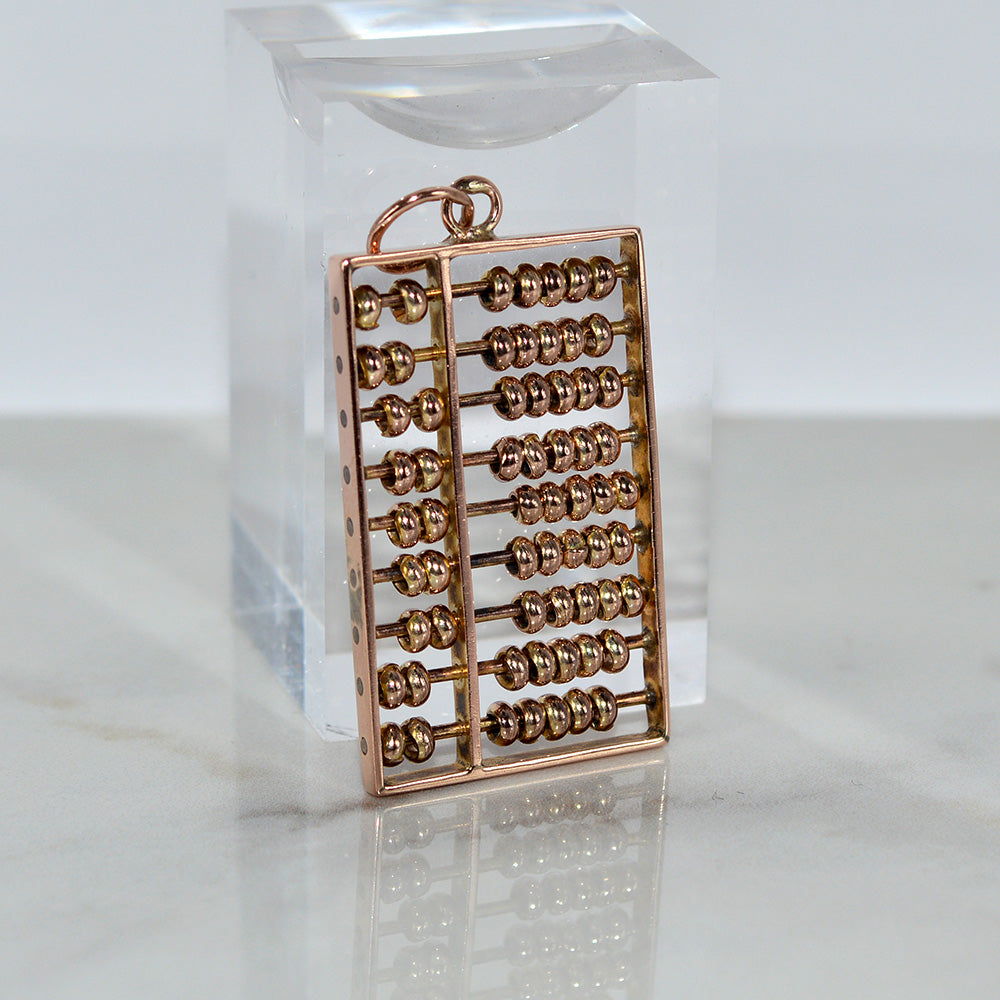 14ct Solid Yellow Gold Hallmarked Abacus Pendant Vintage