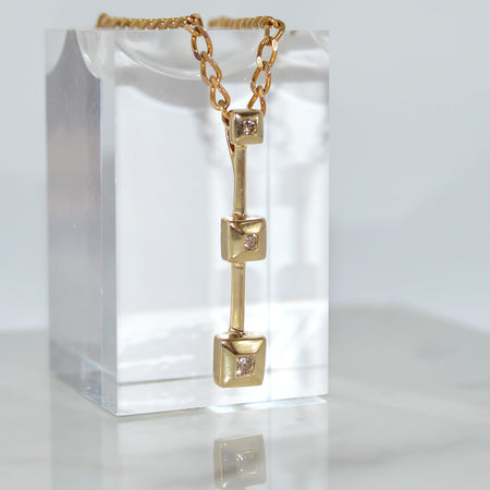 9ct Solid Yellow Gold Natural Diamond Trilogy Pendant Hallmarked