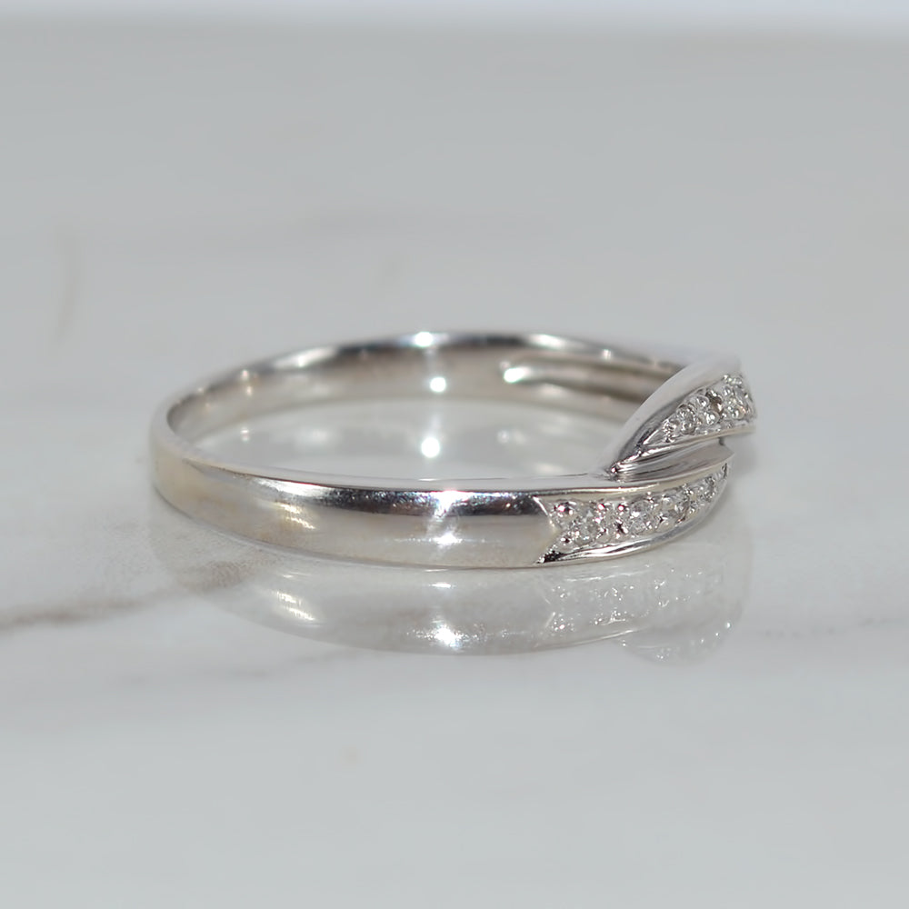 18ct Solid White Gold Hallmarked Natural Diamond Ring